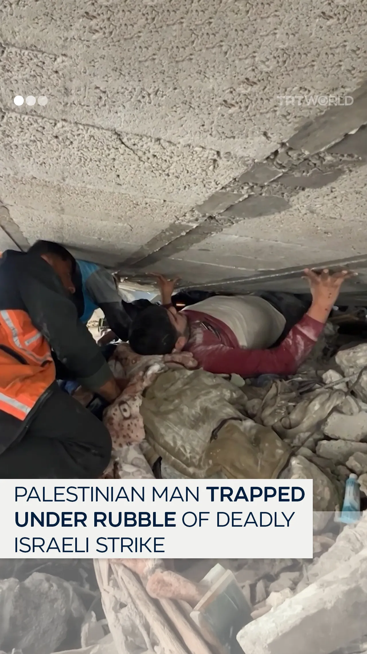 Palestinian man trapped under rubble of deadly Israeli strike